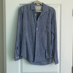 Mens Blue Slim Fit Buttondown